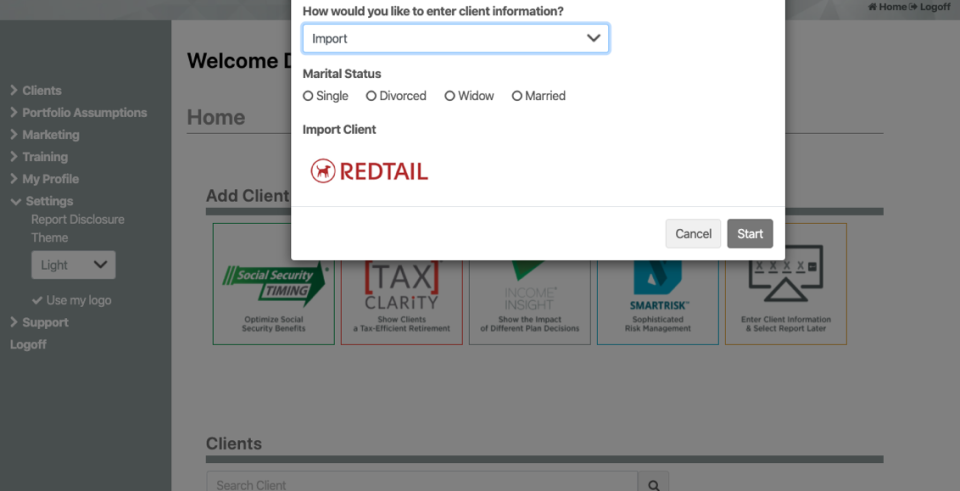 screenshot of Income InSight